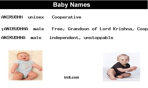 anirudhh baby names